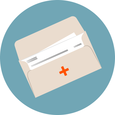 Image of envelope with paper inside