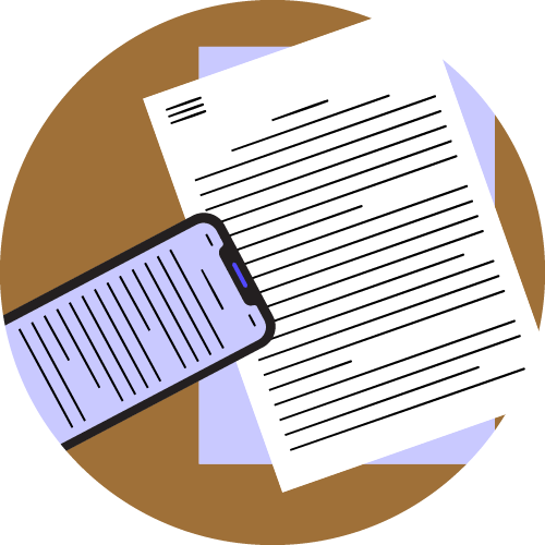 Plan documents and cell phone